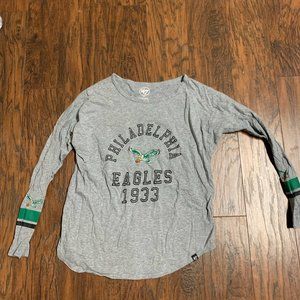 Small Long Sleeve Gray Philadelphia Eagles Shirt